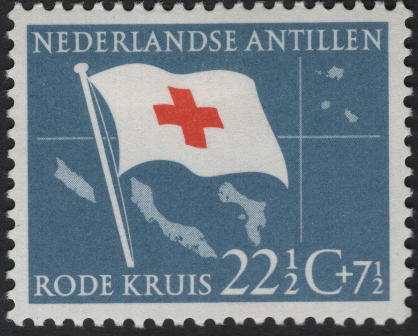 SCG4584 - Netherlands Antilles 1963 Red Cross Semi-Postal Stamp – 22½c + 7½c