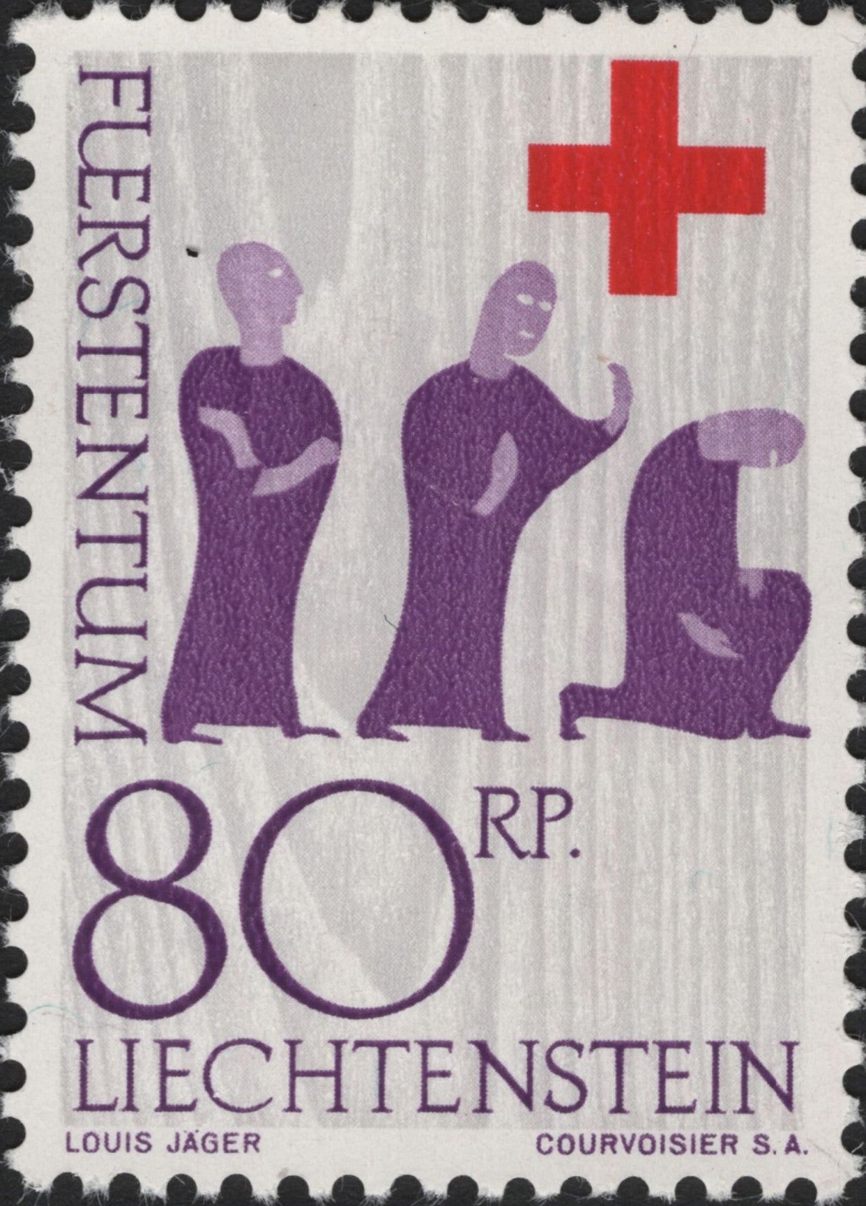 SCG4585 - 1963 Liechtenstein Red Cross 80 Rp – Humanitarian Aid
