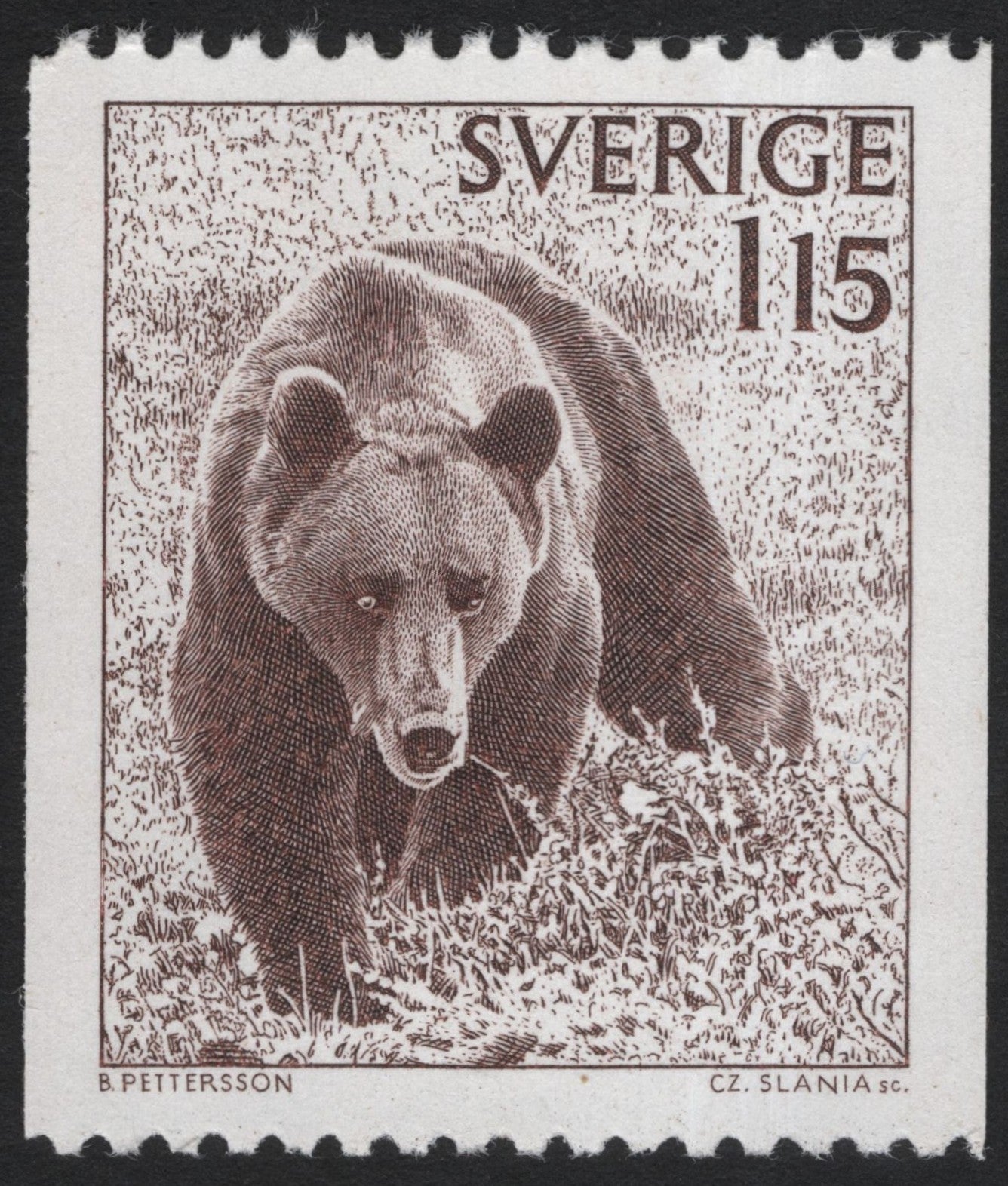 SCG4616 - Sweden 1984 – Brown Bear 1.15 kr Wildlife Definitive