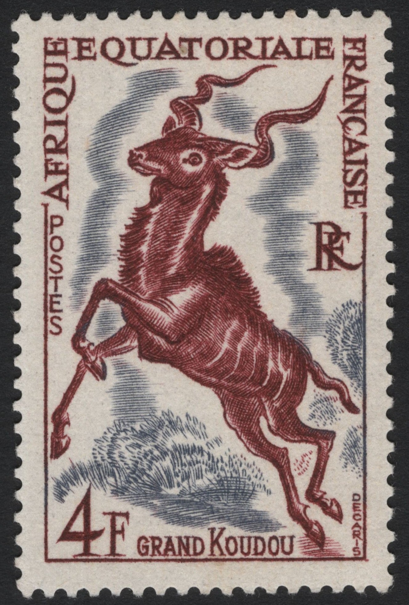 SCG4634 - French Equatorial Africa 1947 – Grand Kudu 4 Francs