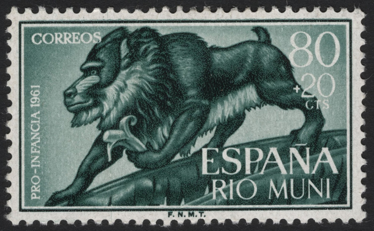 SCG4635 - 1961 Spain – Río Muni Baboon “Pro Infancia” Semi-Postal