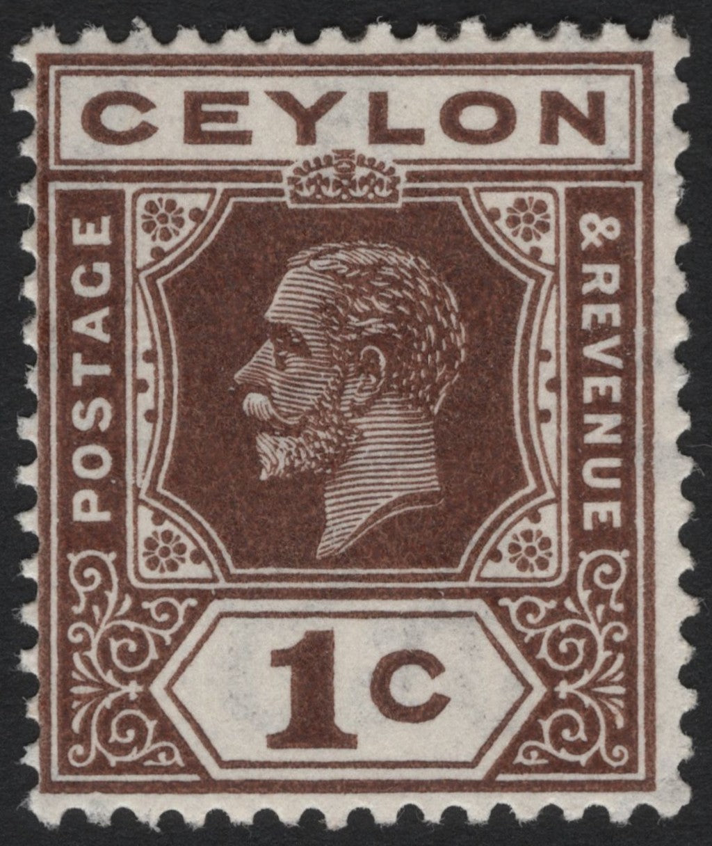 SCG4697 - Ceylon 1912–25 King George V Brown 1c Stamp