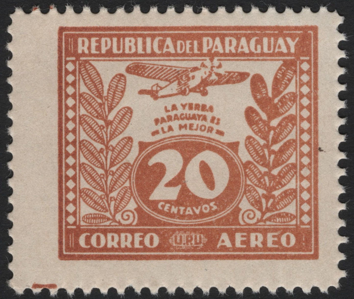 SCG4668 - Paraguay 1930s Airmail Stamp – 20 Centavos "Yerba Mate Promotion"