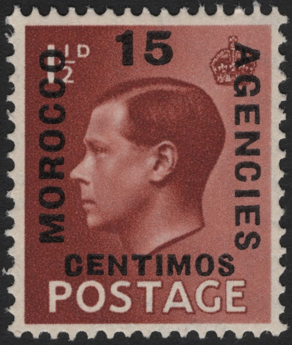 SCG4659 - Morocco Agencies 1936 – King Edward VIII Overprint, 15 Centimos on ½d Red-Brown