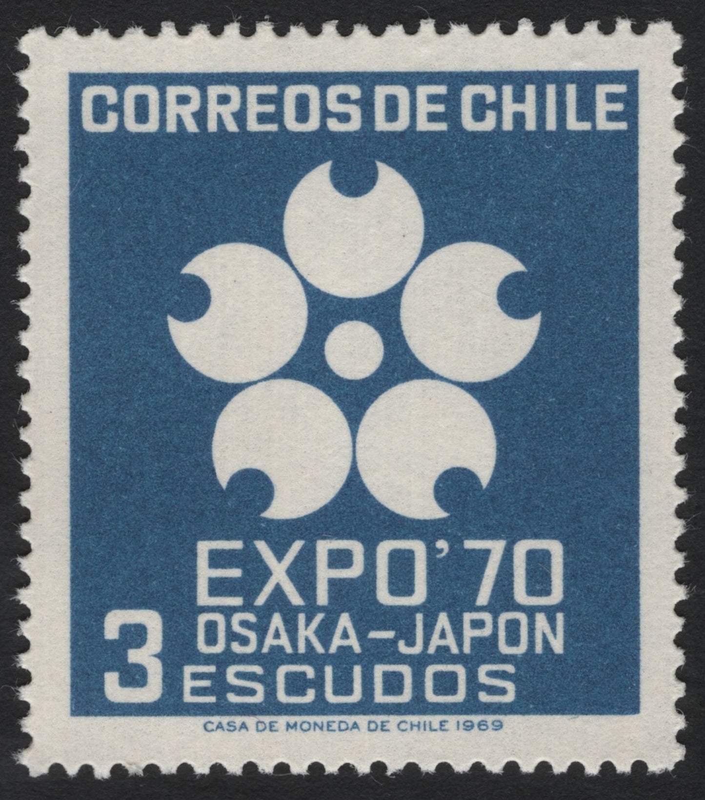 SCG4712 - Chile 1969 – Expo ’70 Osaka Japan, 3 Escudos