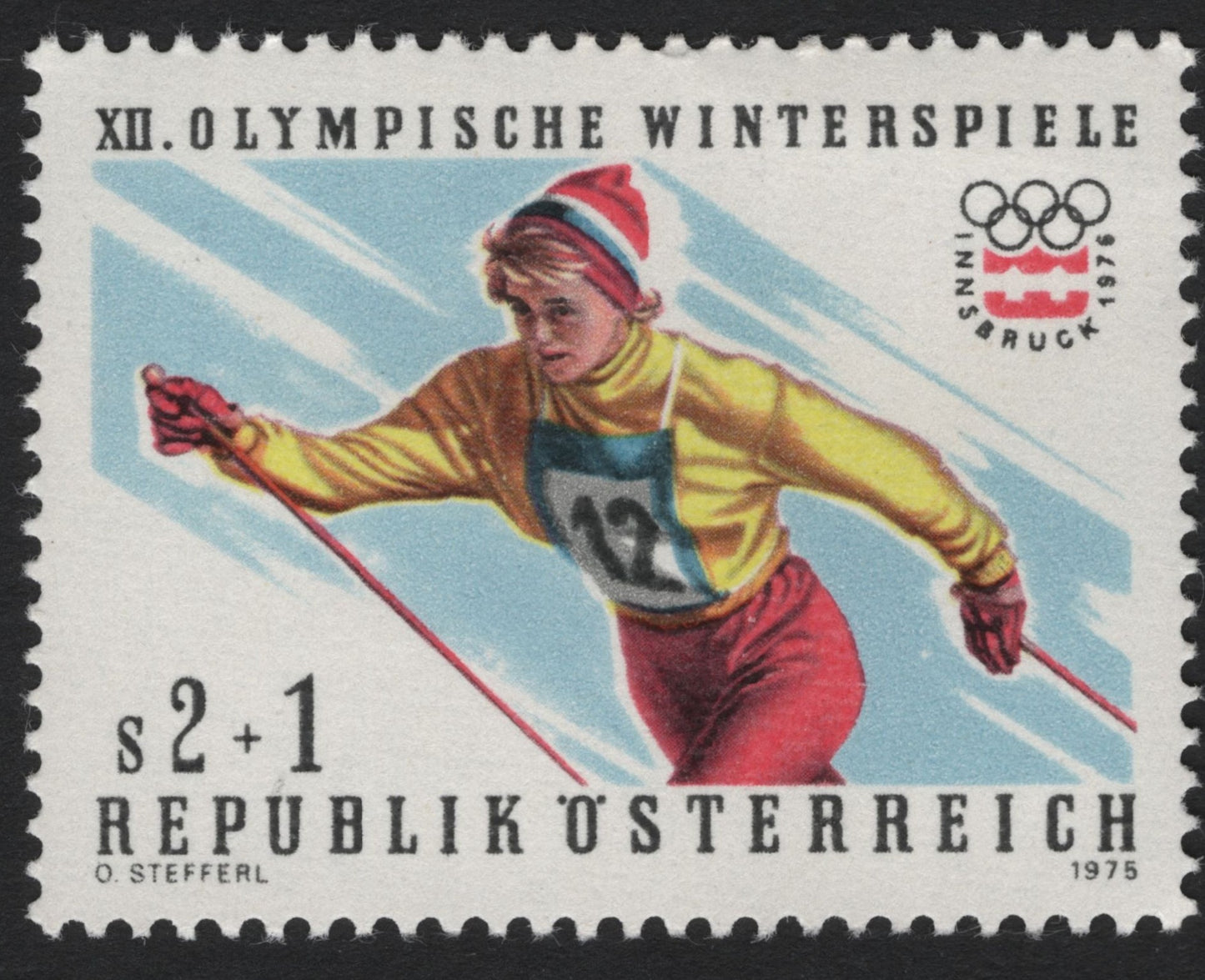 SCG4747 - Austria 1975 – Innsbruck Winter Olympics Skiing Semi-Postal (S2+1)