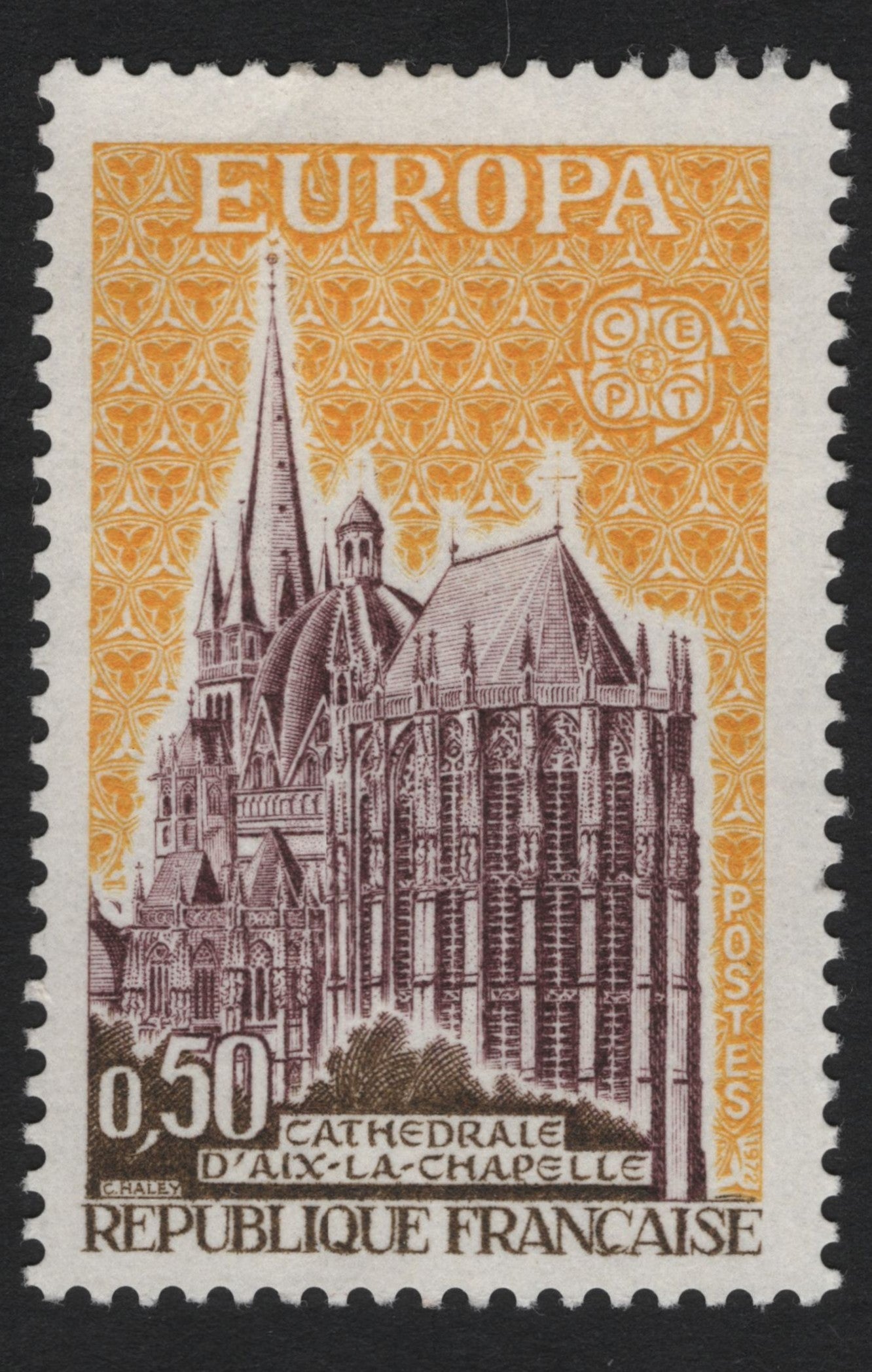 SCG4754 - France 1965 Europa CEPT Stamp – Aachen Cathedral (0.50F)