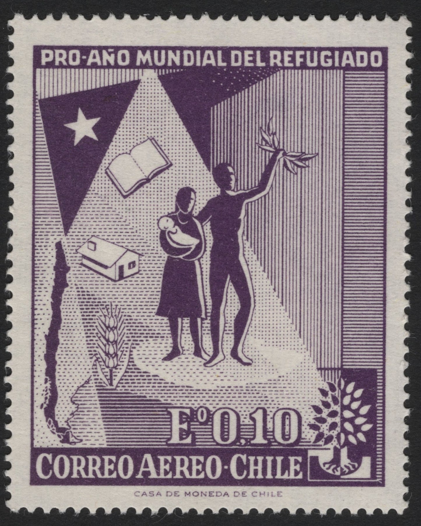SCG4731 - Chile 1960 – World Refugee Year Airmail 0.10 Escudo