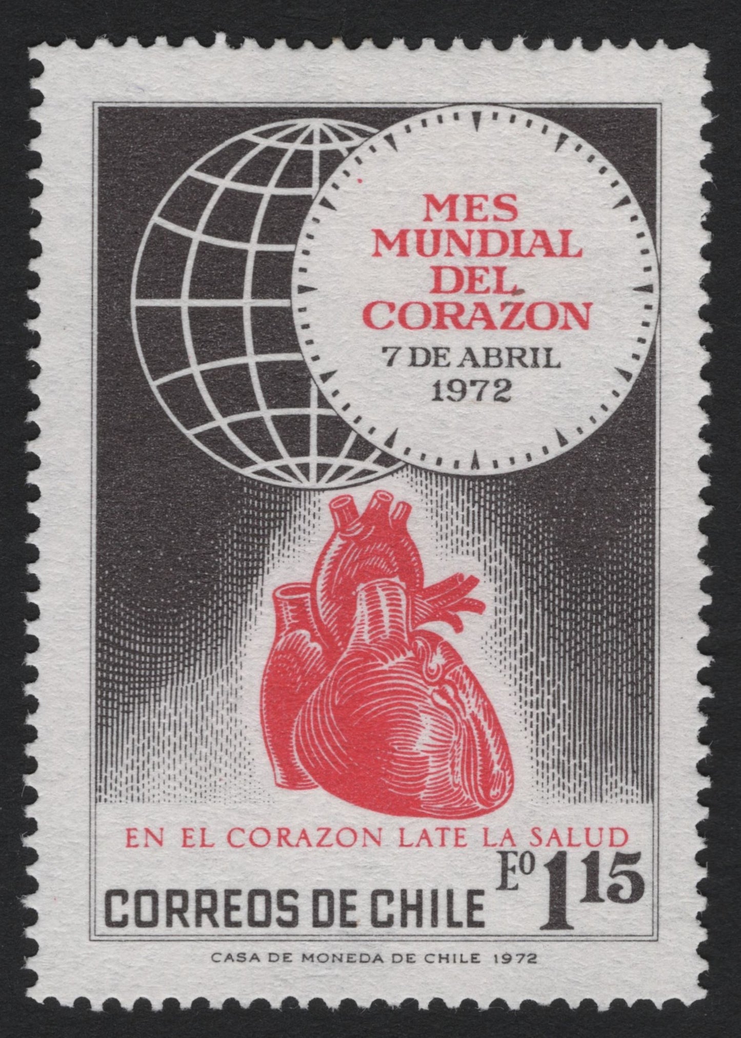SCG4755 - Chile 1972 – World Heart Month Commemorative Stamp