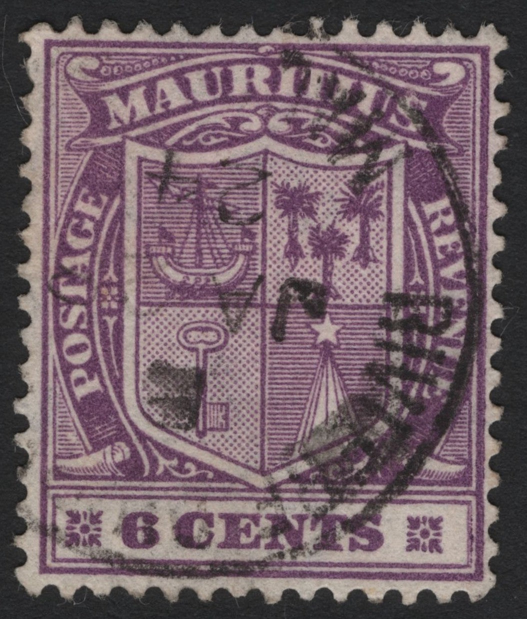 SCG4800 - Mauritius 1895–1904 6 Cents Coat of Arms (Purple)