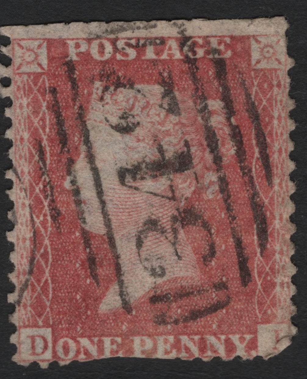 SCG4822 - Great Britain 1854–57 Penny Red (Alphabet II, Perforated, Lettered “D–L”)