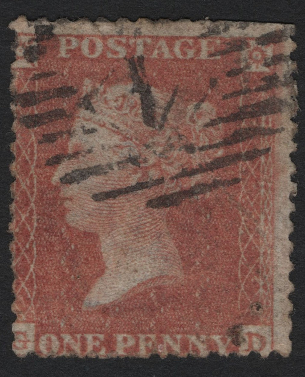 SCG4826 - Great Britain 1841 Penny Red – Queen Victoria, Alphabet I, Black Maltese Cross Cancel