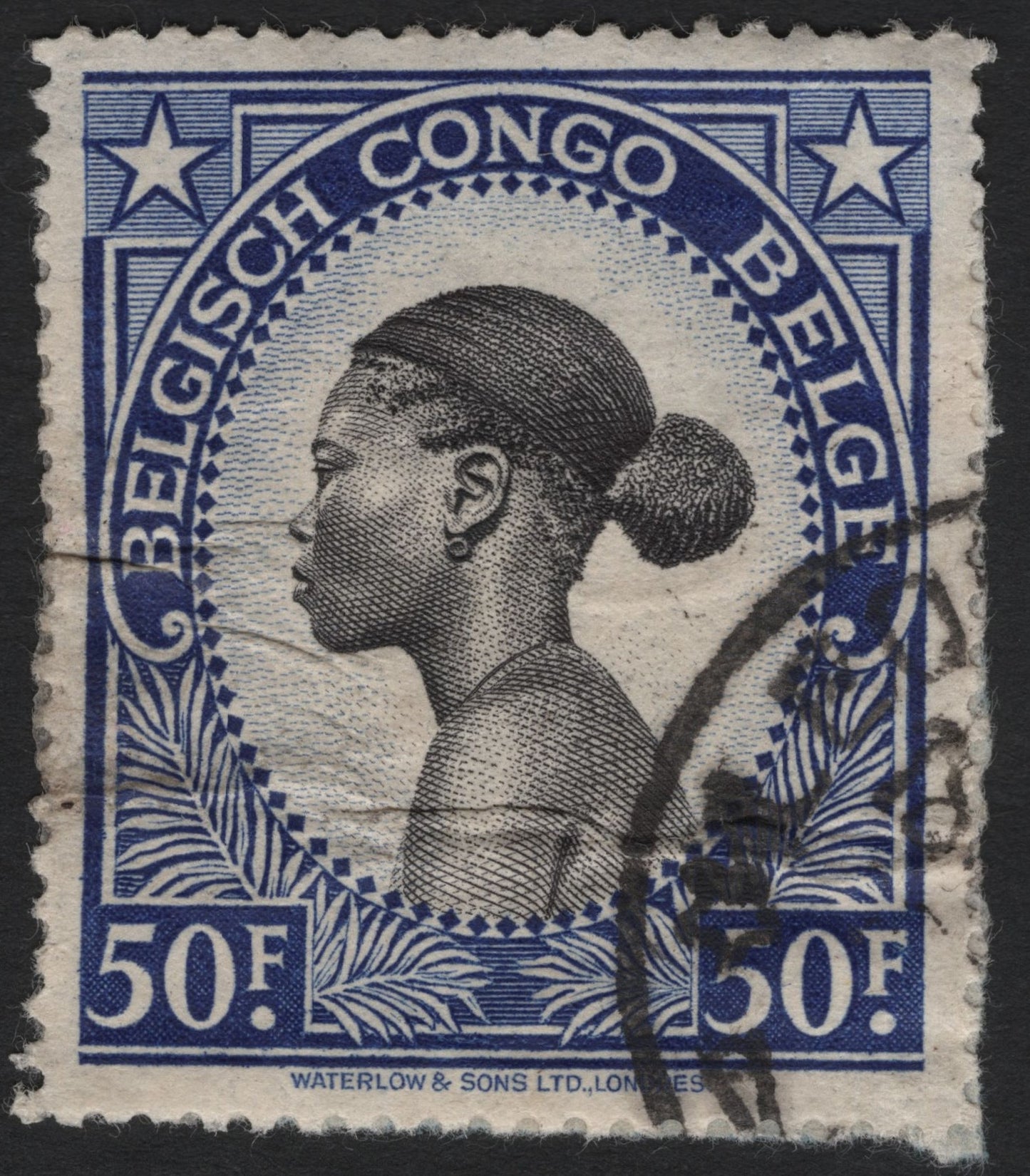 SCG4908 - Belgian Congo 50 Francs "Native Woman" Definitive – 1923 Issue