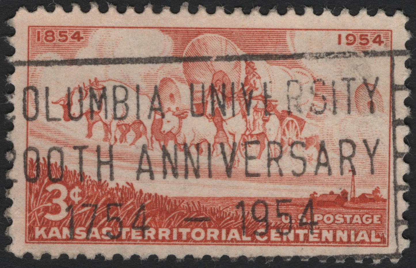 SCG4882 - United States 1954 – Kansas Territorial Centennial 3¢ Red