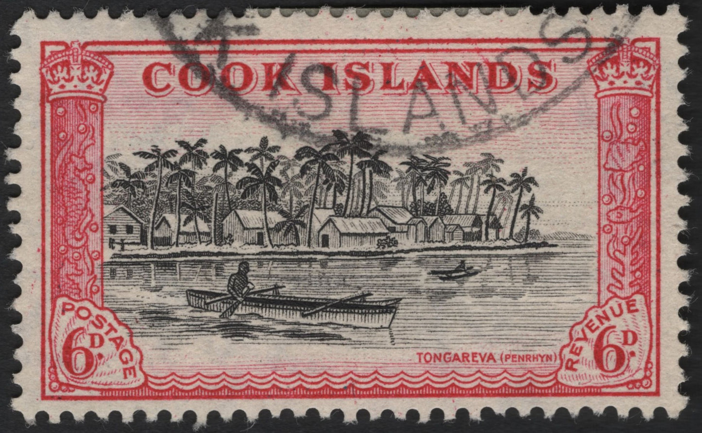 SCG4883 - Cook Islands 6d “Tongareva (Penrhyn)” Canoe Scene – Early Pictorial Issue