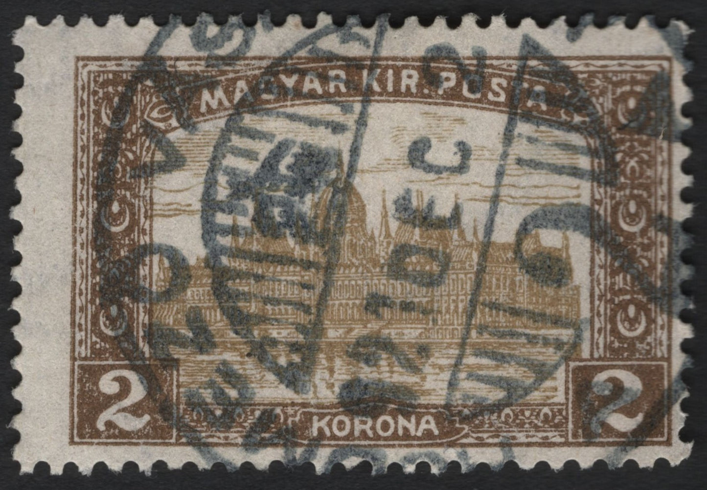 SCG4887 - Hungary 1916 – 2 Korona Parliament Building, Brown