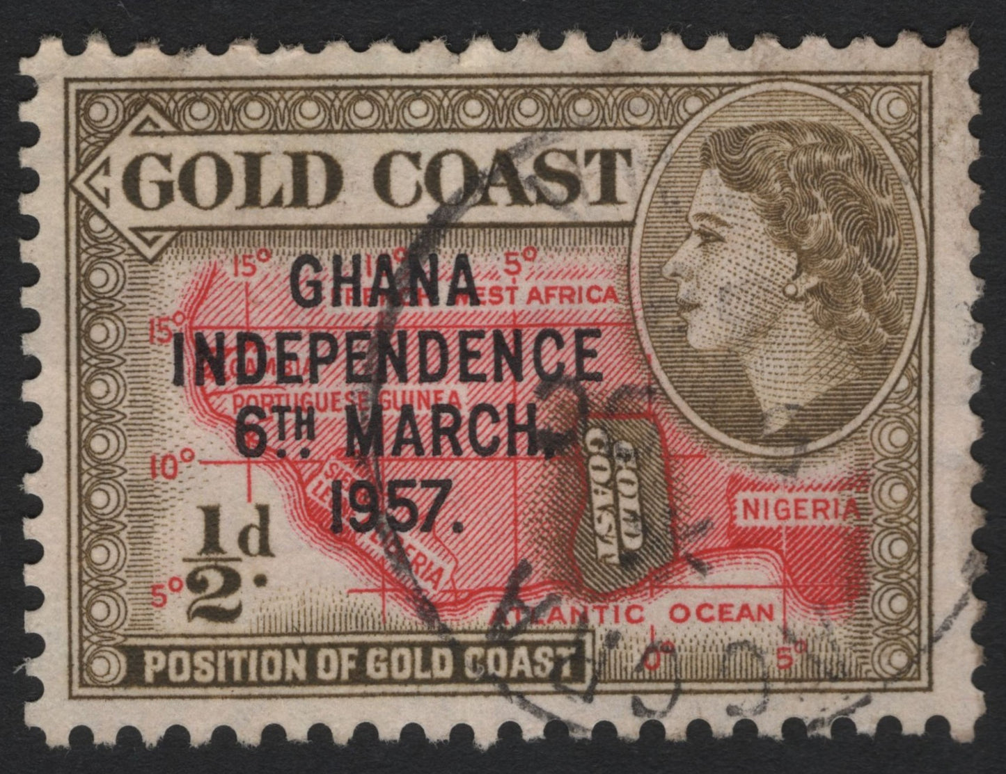 SCG4866 - Gold Coast 1957 Overprint – Ghana Independence, Queen Elizabeth II