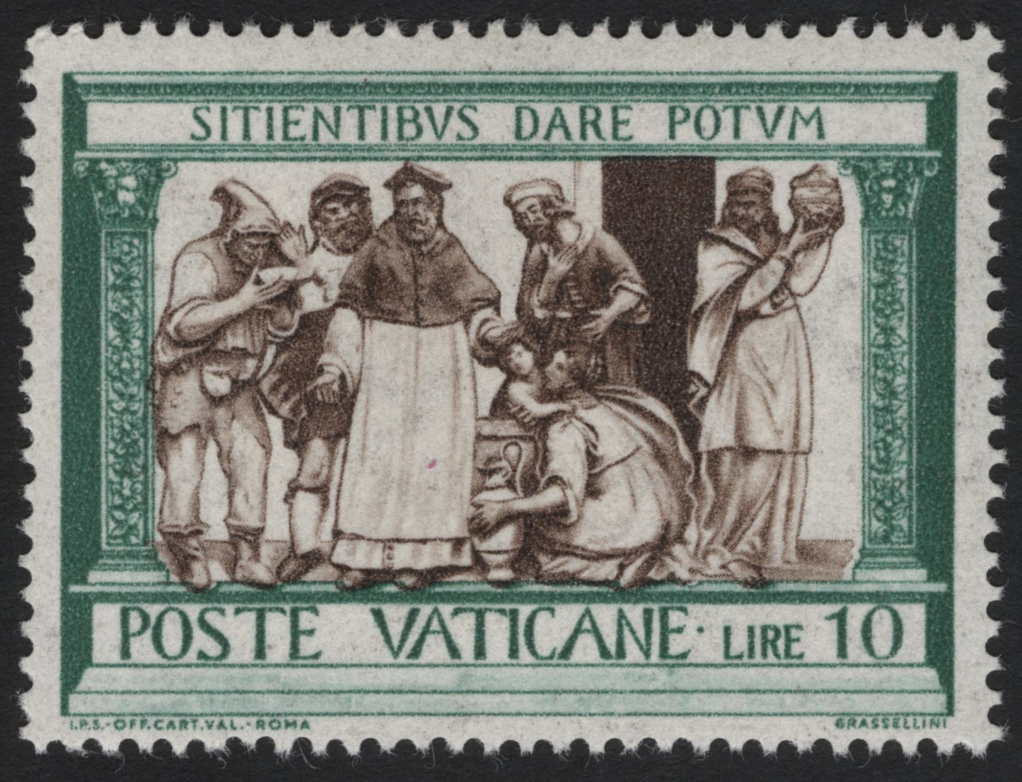 SCG4933 - Vatican City 1950 – “Give Drink to the Thirsty” (10 Lire)
