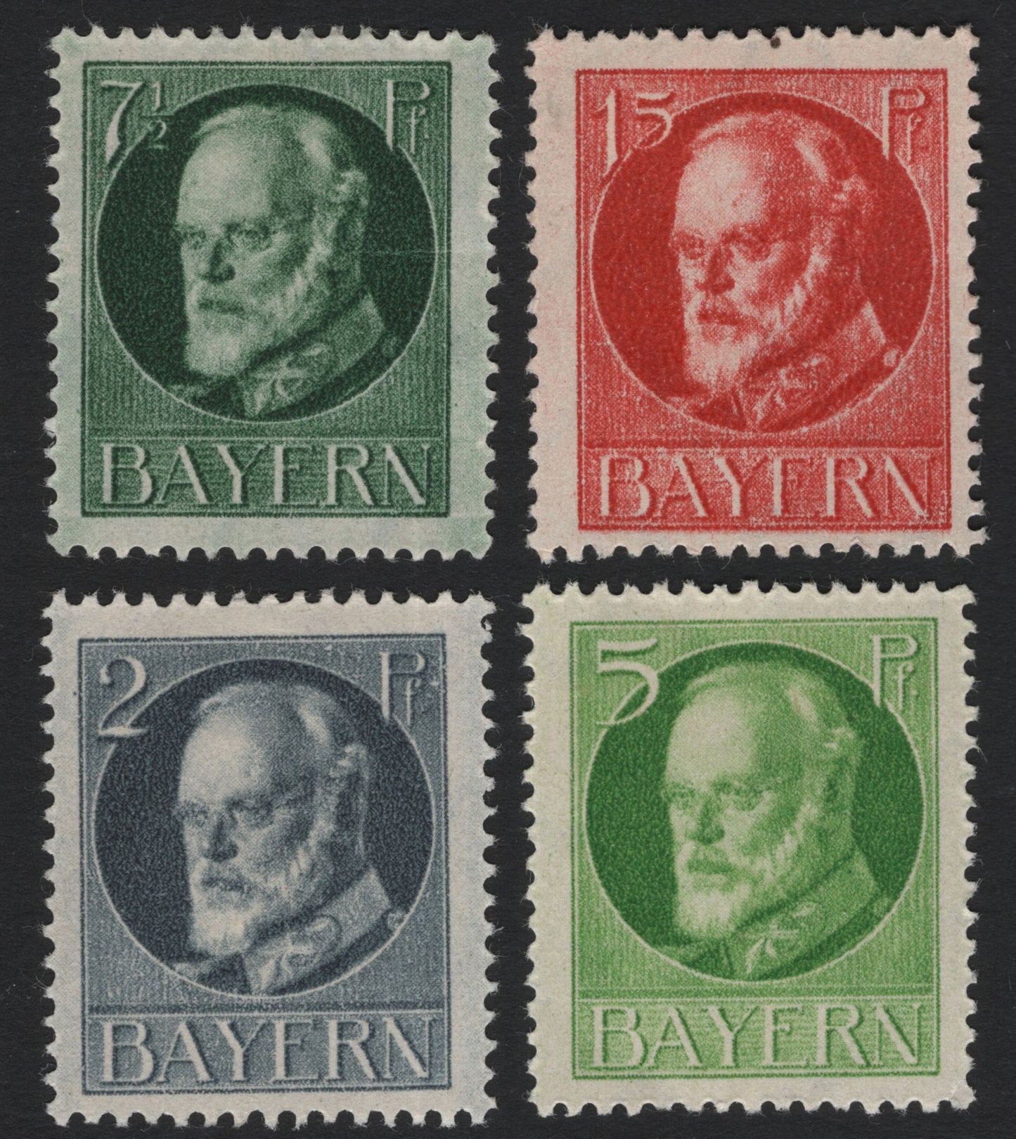 SCG4987 - Bavaria 1911–1919 King Ludwig III Definitives (Pfennig Values)
