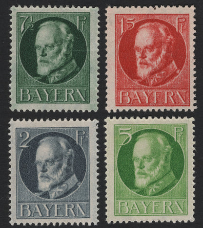 SCG4987 - Bavaria 1911–1919 King Ludwig III Definitives (Pfennig Values)