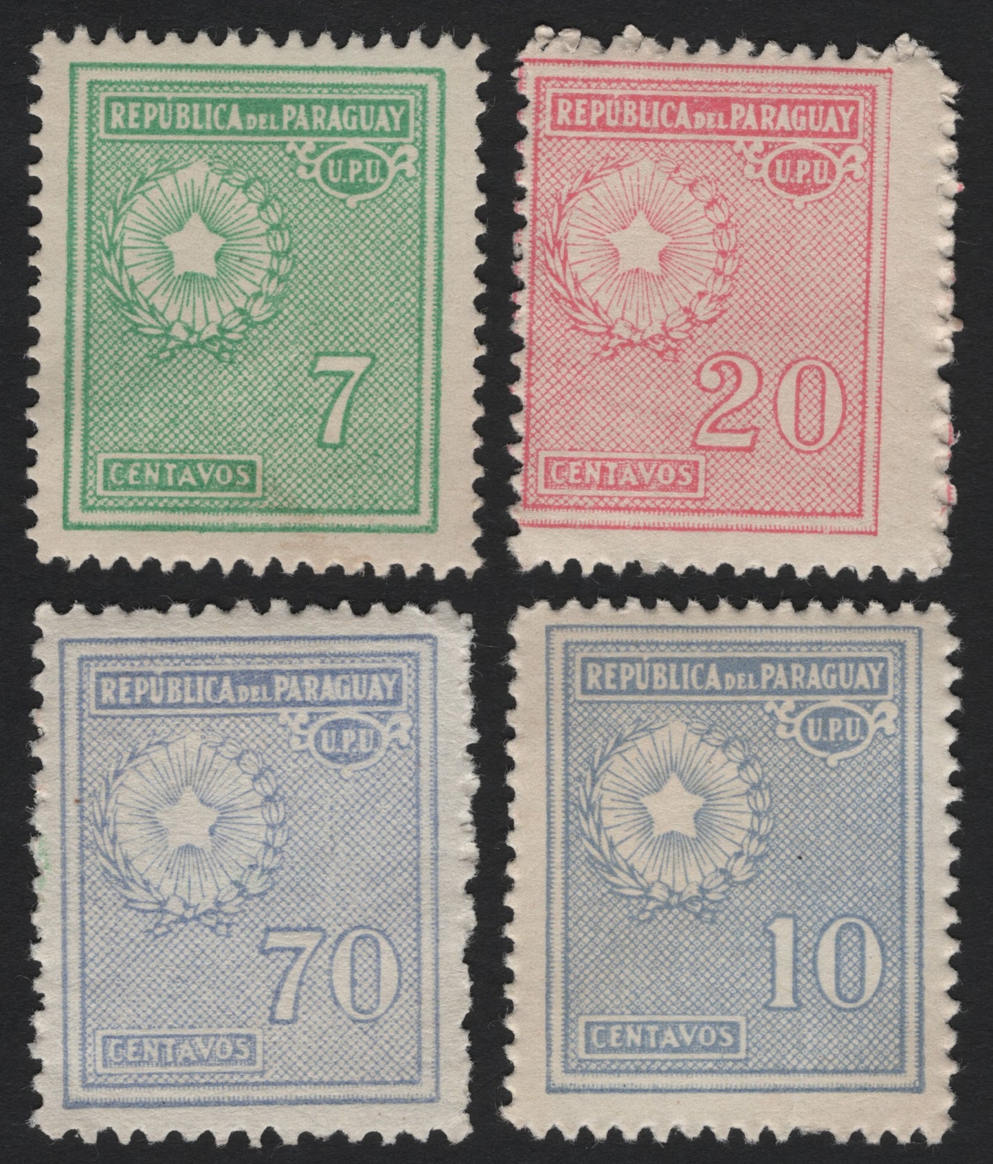 SCG4965 - Paraguay UPU Issue – Star & Wreath Definitives (Centavos Values)