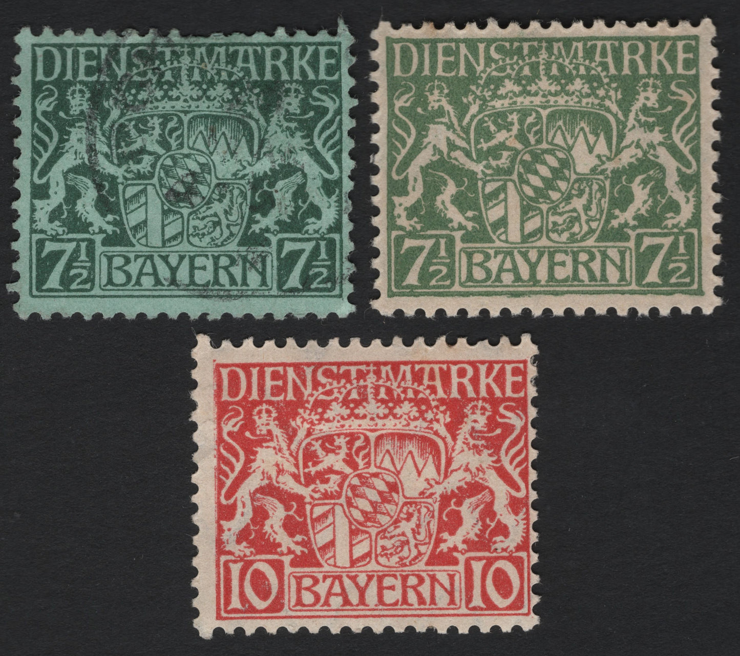 SCG4964 - Bavaria 1914–1916 Official Service Stamps – Coat of Arms Issue