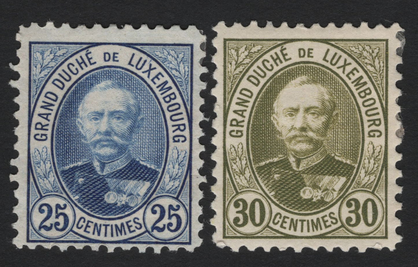 SCG4972 - Luxembourg 1906–1914 Grand Duke William IV Definitives – 25c Blue & 30c Olive-Green