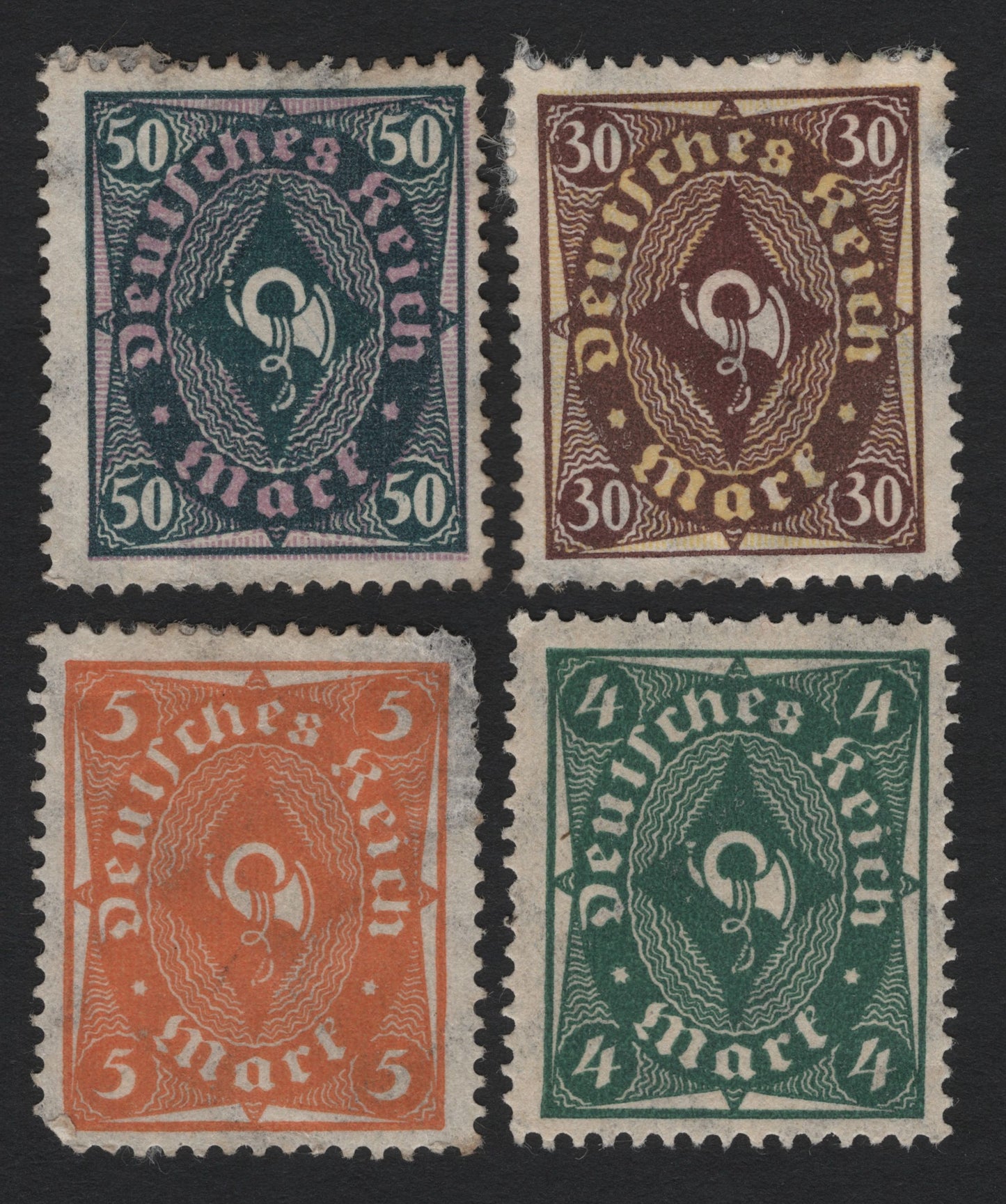 SCG4975 - Germany – Deutsches Reich Inflation Era High Values (1920s) – Numeral & Posthorn Design