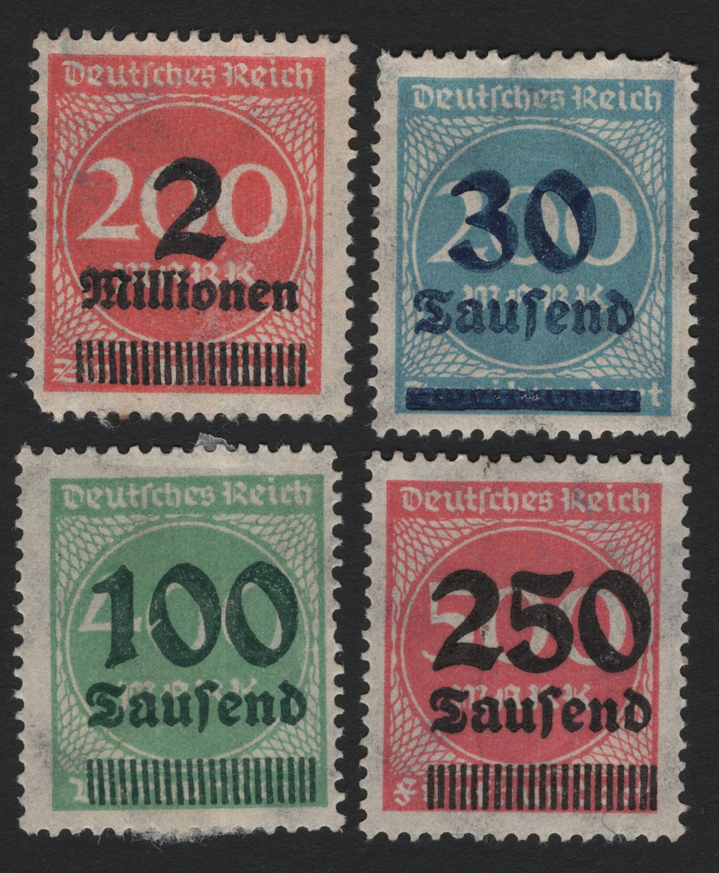 SCG4970 - Germany 1923 Hyperinflation Surcharged Definitives – High Values