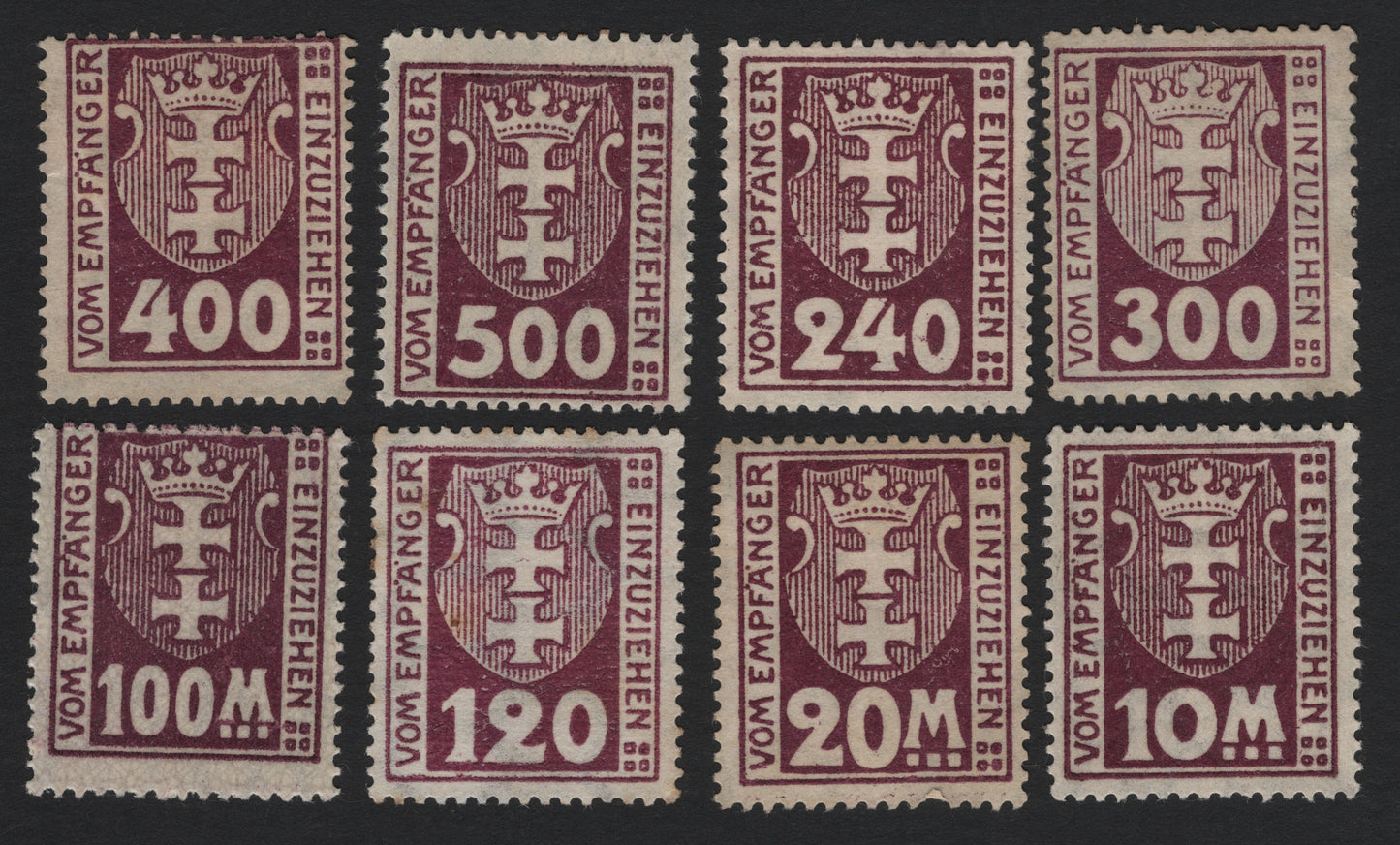 SCG4982 - Germany – Revenue Stamps (Crowned Arms Design, “Vom Empfänger einzuziehen” Series)