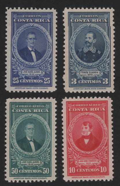 SCG4984 - Costa Rica 1924 Historical Figures Definitive & Airmail Stamps