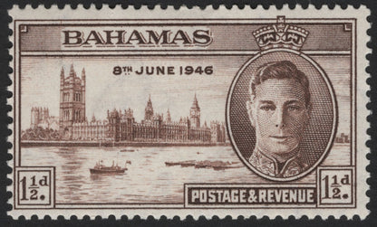 SCG4985 - Ascension & Bahamas 1946 Victory Issue – King George VI with Houses of Parliament