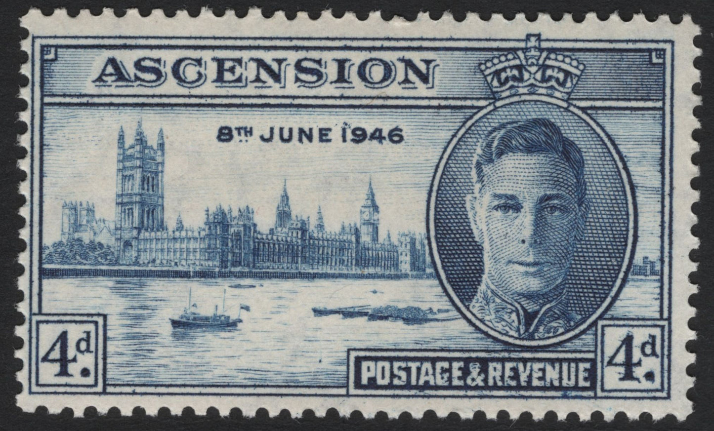 SCG4985 - Ascension & Bahamas 1946 Victory Issue – King George VI with Houses of Parliament