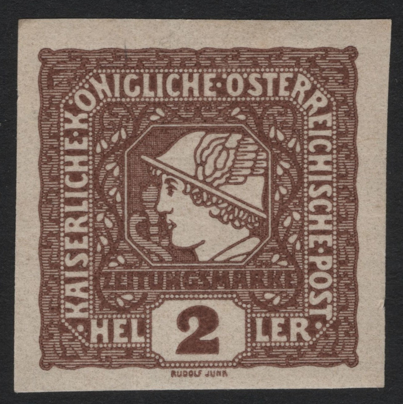 SCG4994 - Austria 1916 – Newspaper Stamp 2 Heller Brown (Mercury Head)