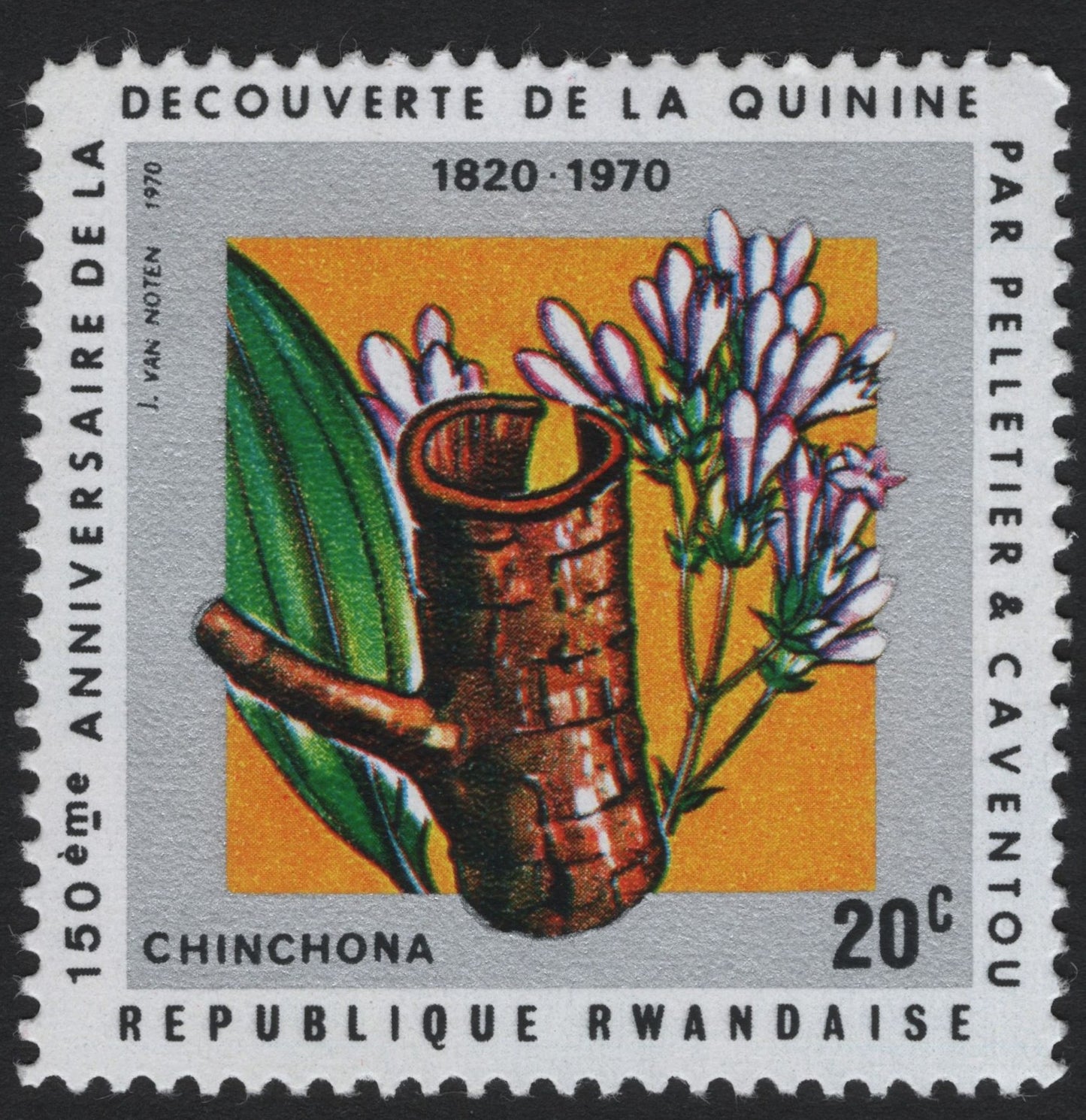 SCG5093 - Rwanda 1970 – 150th Anniversary of Quinine Discovery (Chinchona)