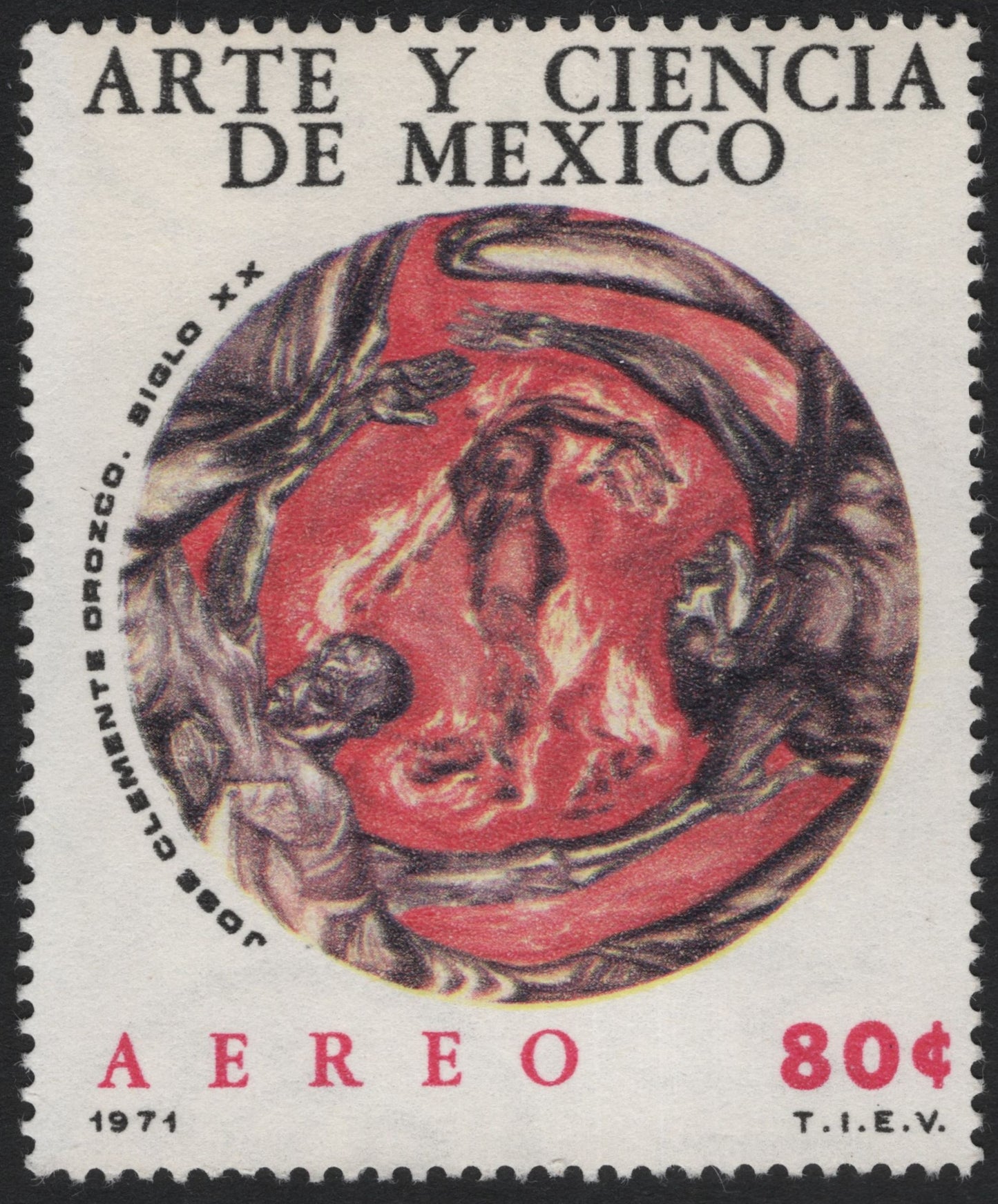 SCG5084 - Mexico 1971 “Arte y Ciencia – José Clemente Orozco” Airmail Stamp