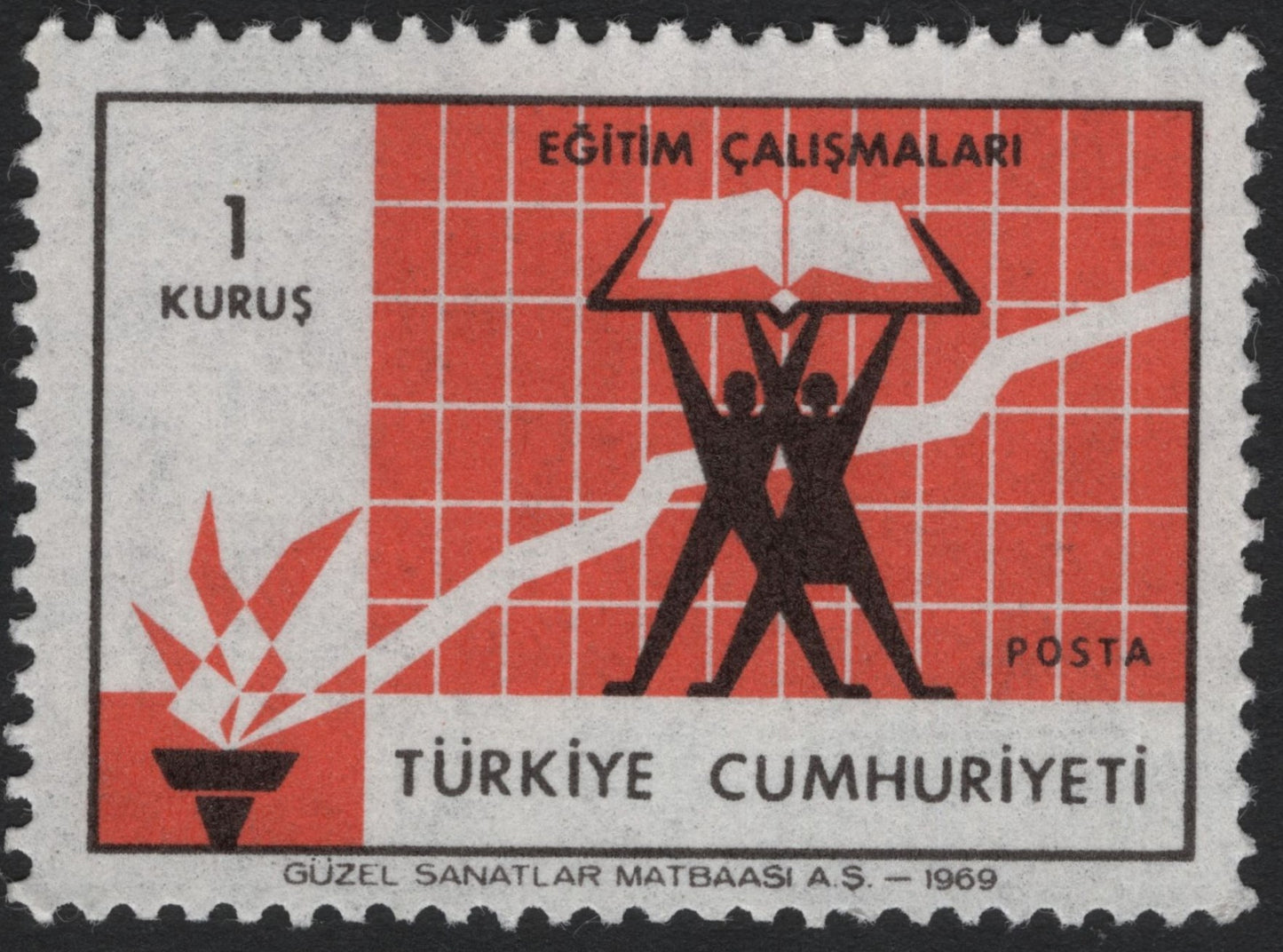 SCG5124 - Turkey 1969 – Education Campaign, 1 Kuruş