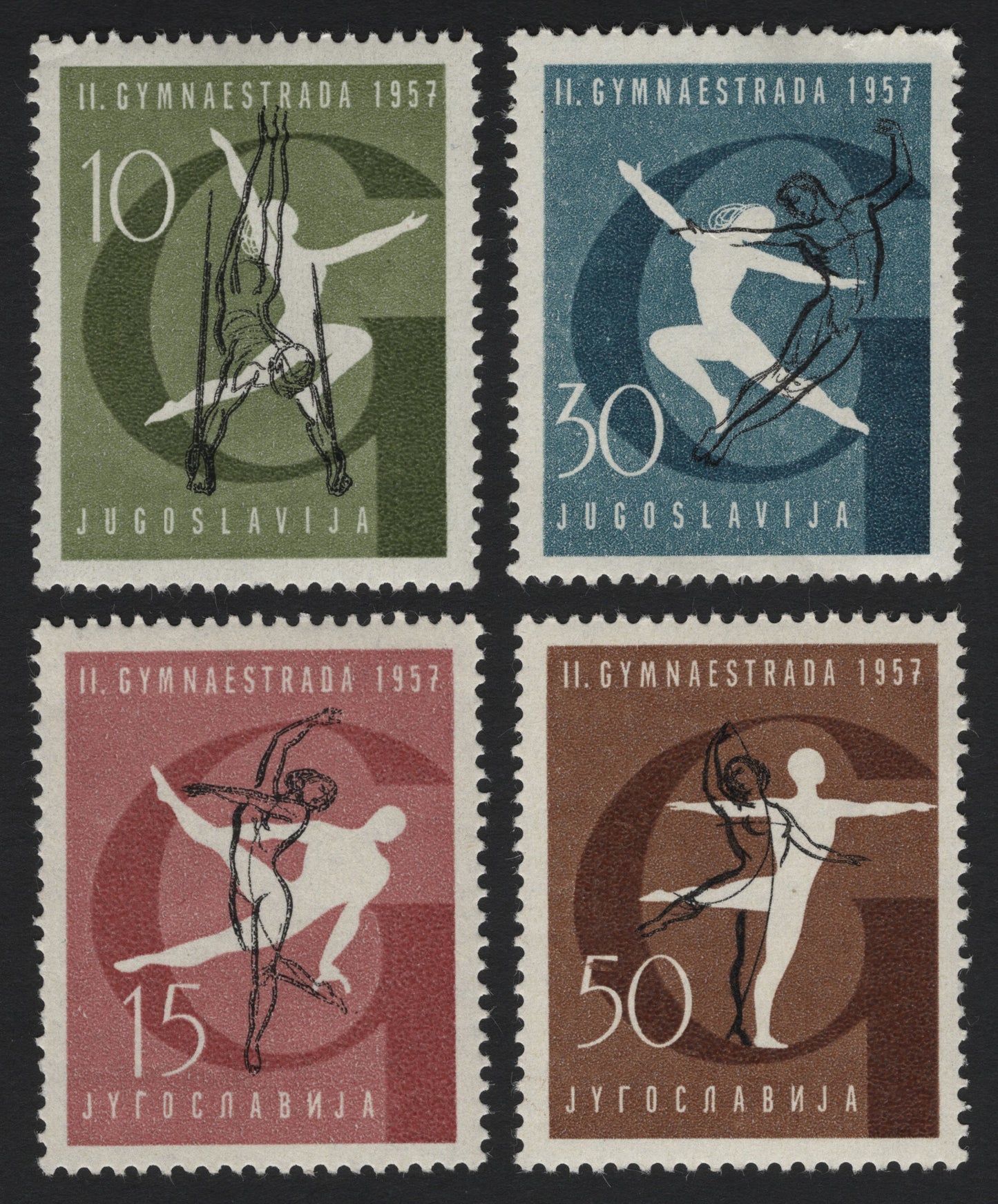 SCG5067 - Yugoslavia 1957 – II Gymnaestrada, Paris (Set of 4)