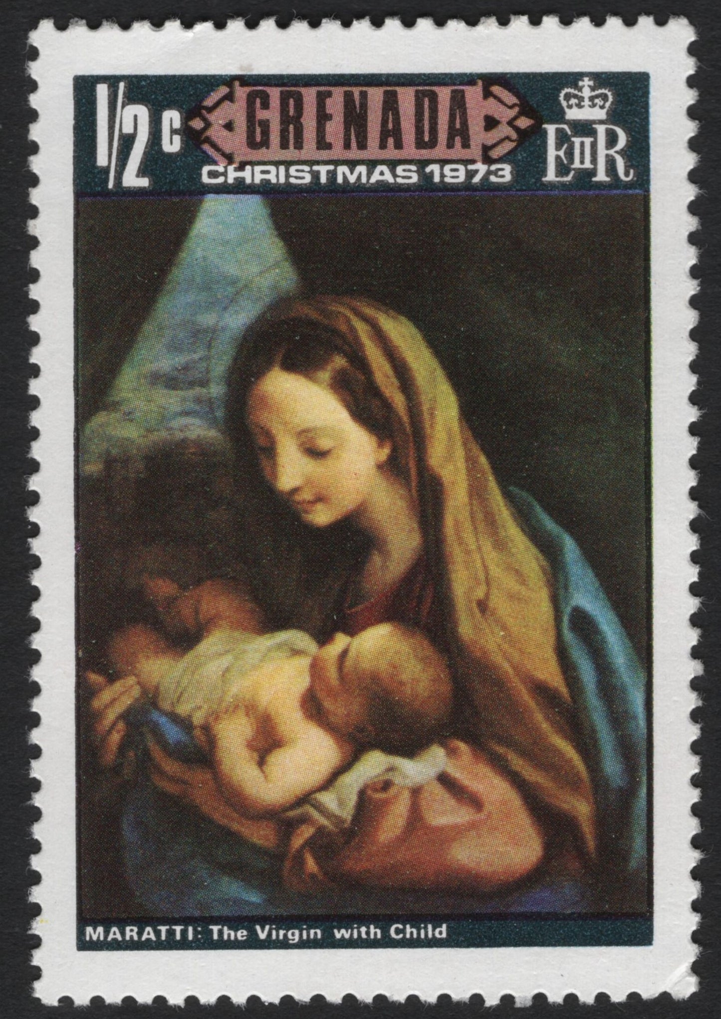 SCG5158 - Grenada 1973 Christmas – The Virgin with Child by Carlo Maratti
