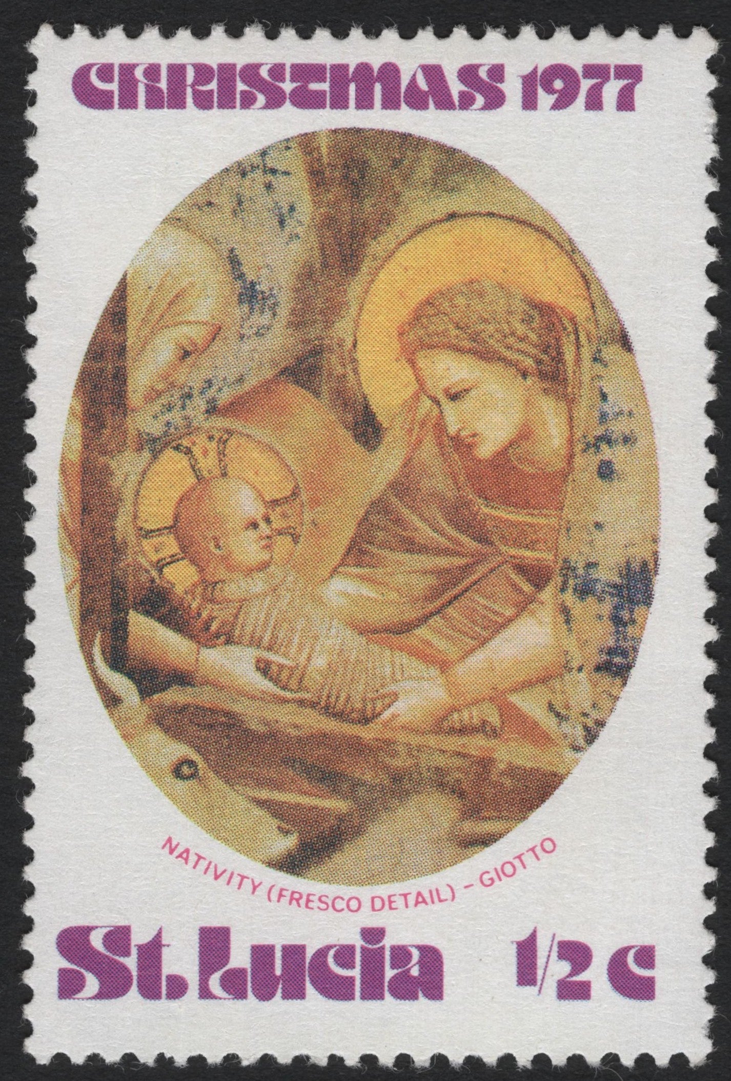 SCG5165 - St. Lucia 1977 Christmas – Nativity (Giotto Fresco Detail)