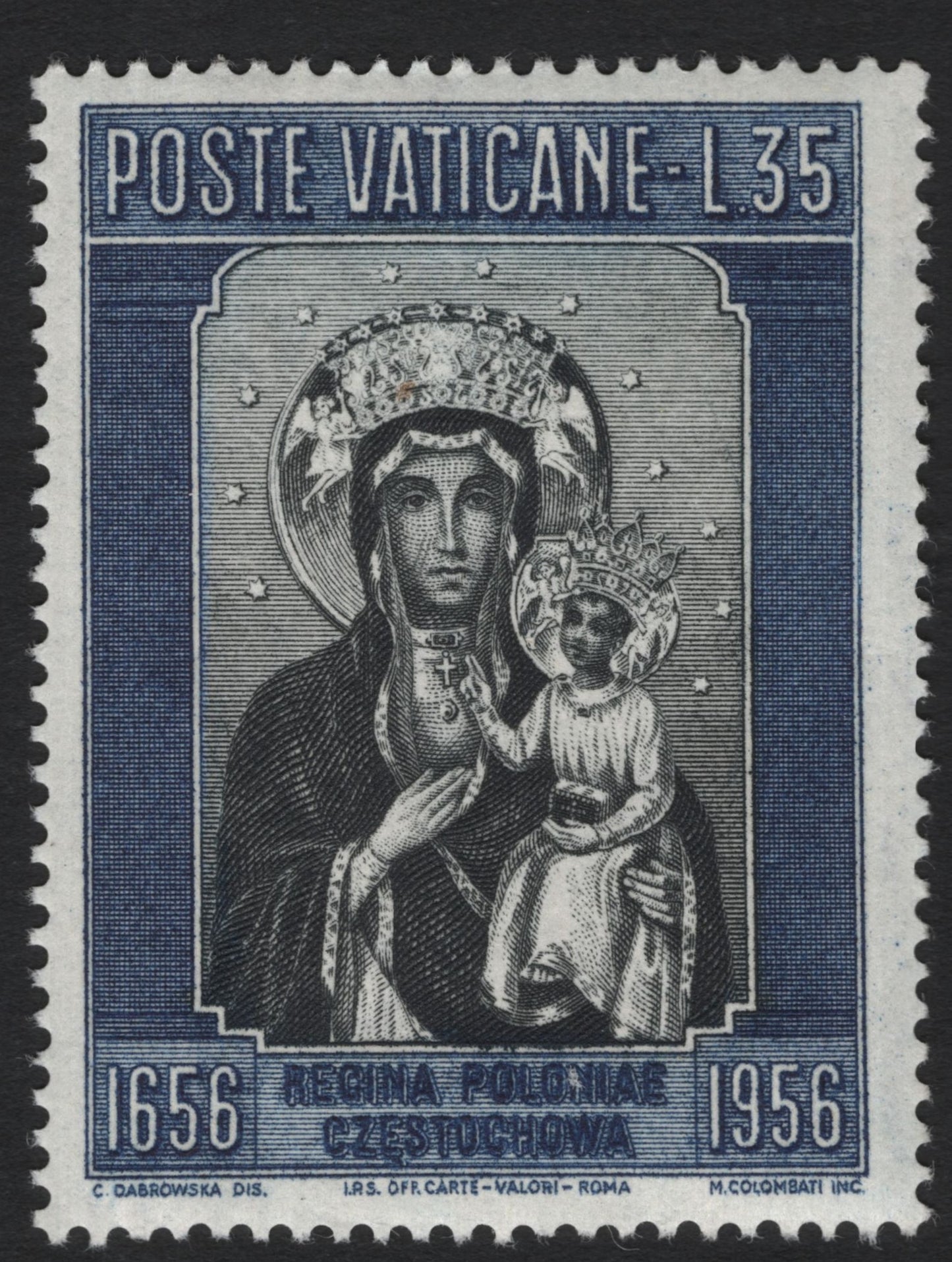 SCG5166 - Vatican City 1956 – 300th Anniversary of the Madonna of Częstochowa