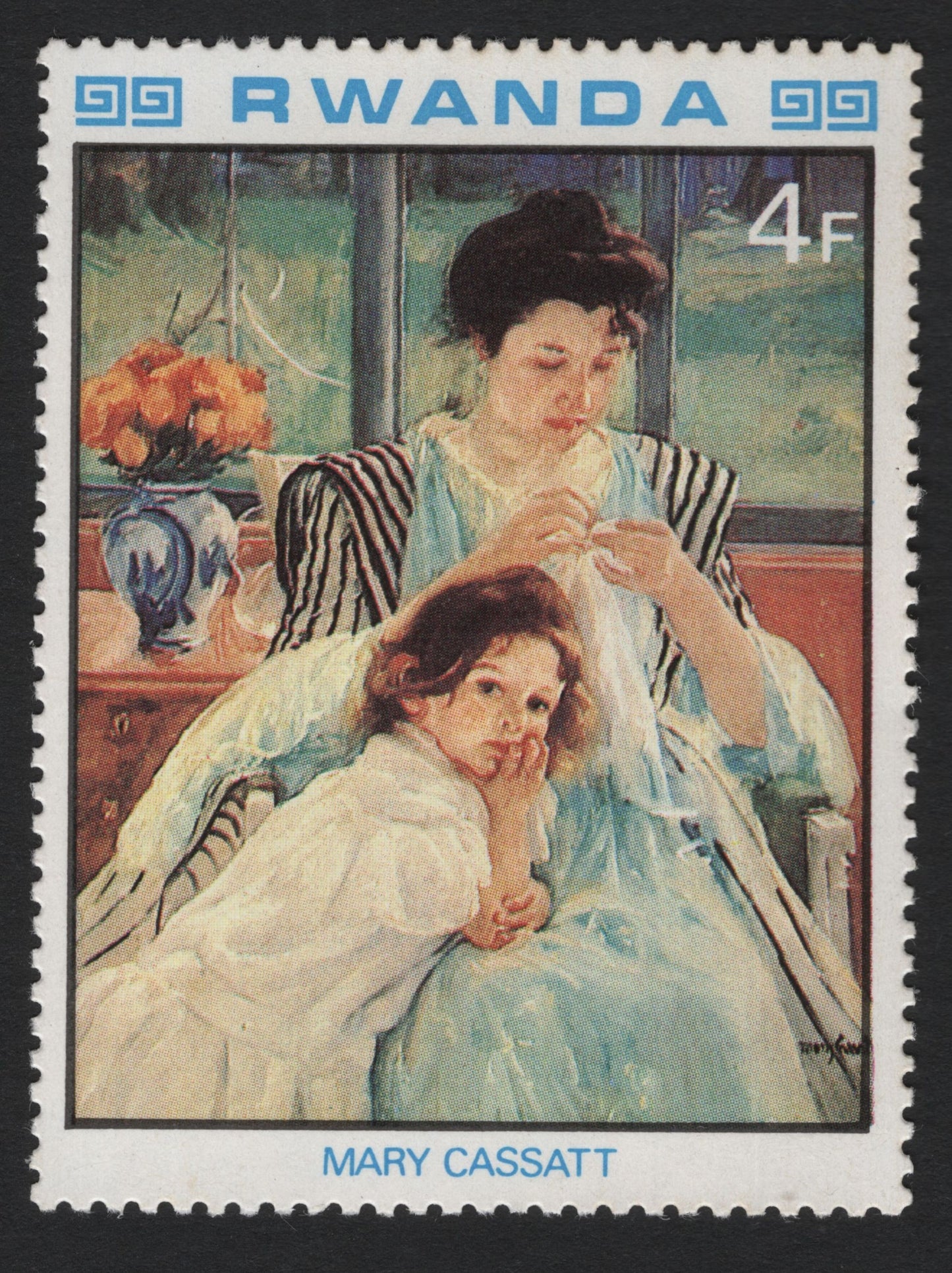 SCG5172 - Rwanda 1972 – Mary Cassatt Painting “Young Mother Sewing” (4F)