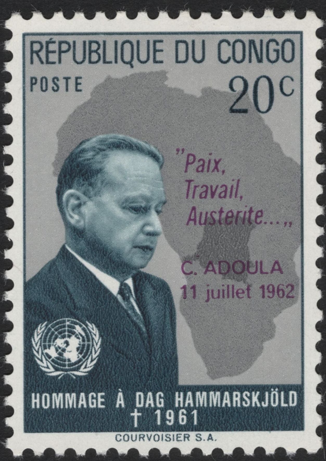 SCG5176 - Republic of Congo 1962 – Dag Hammarskjöld Memorial Issue