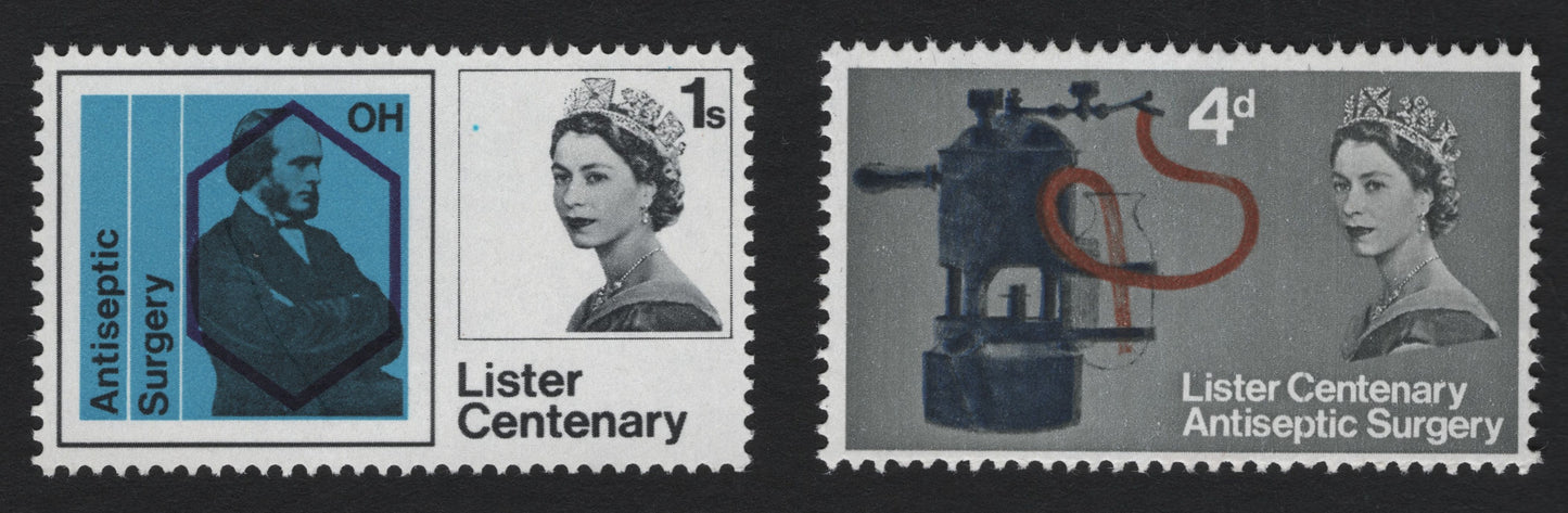 SCG5190 - Great Britain 1965 – Lister Centenary: Antiseptic Surgery (Set of 2)