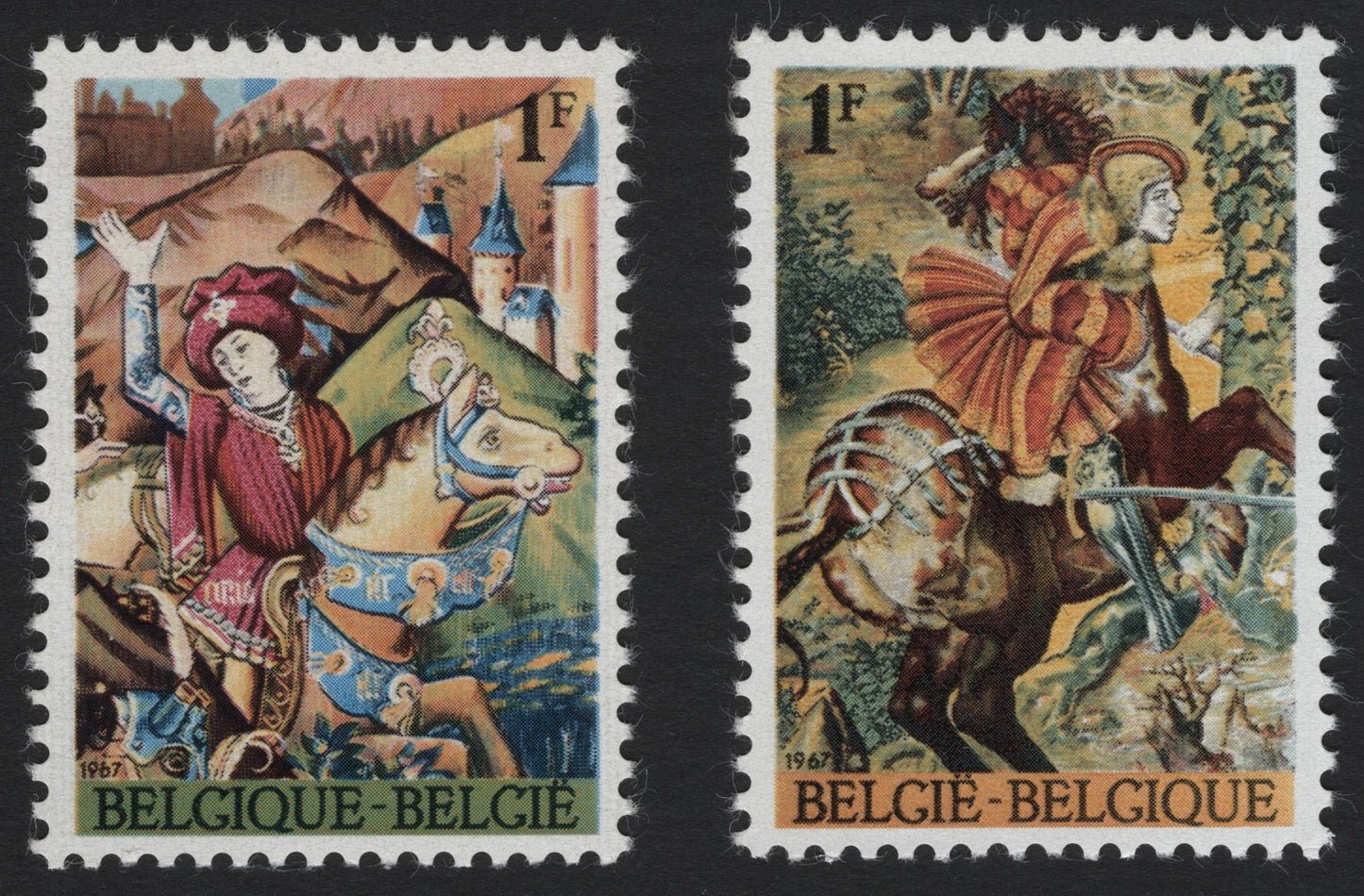 SCG5224 - Belgium 1967 – Medieval Tapestry Scenes (Knights on Horseback)