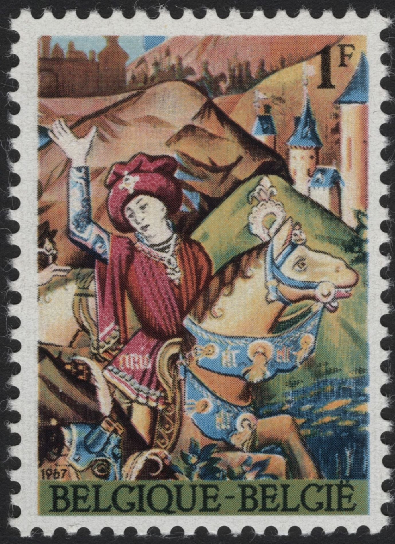 SCG5224 - Belgium 1967 – Medieval Tapestry Scenes (Knights on Horseback)