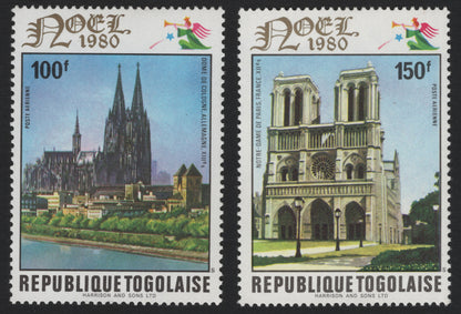 SCG5231 - Togo 1980 Christmas Airmail Stamps – Cologne Cathedral & Notre-Dame de Paris