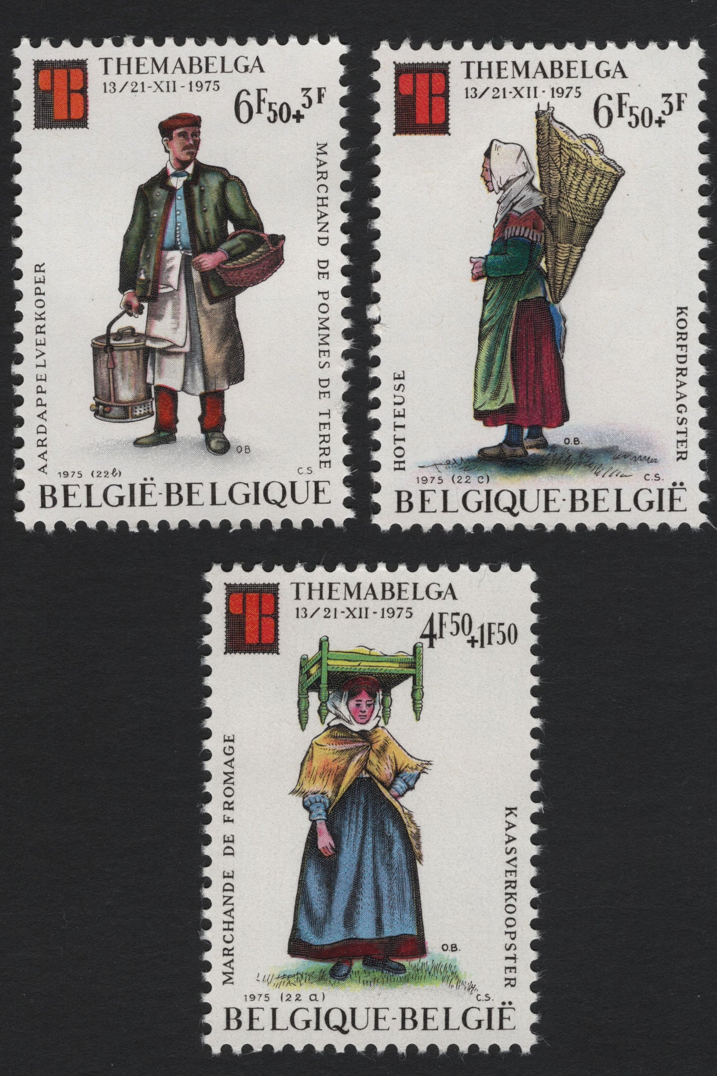 SCG5253 - Belgium – 1975 Themabelga Charity Stamps (Traditional Street Vendors)