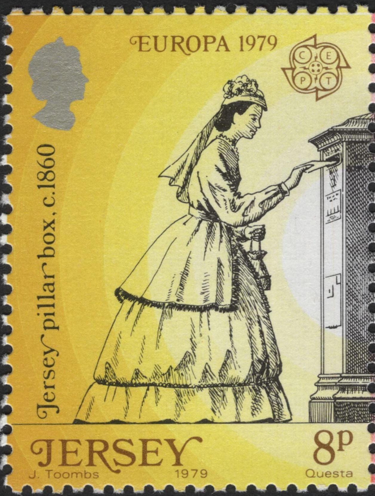 SCG5195 - Jersey 1979 Europa – Postal History (Pillar Box c.1860 & Modern Post Box, Se-tenant Pair)