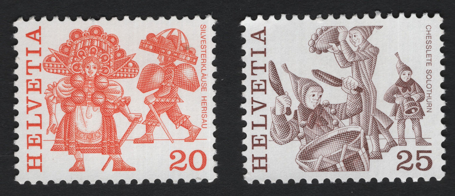 SCG5191 - Switzerland – Traditional Festivals Issue (Silvesterkläuse Herisau & Chesslete Solothurn) – 1969
